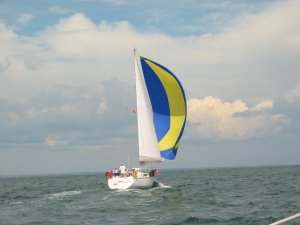 Under spinnaker from astern